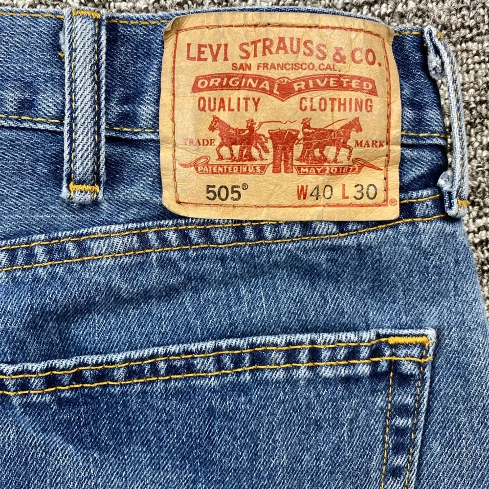 Levis 505 Jeans Mens 40x30 Blue 2013 Dark Stonewash Regular Straight Leg Denim